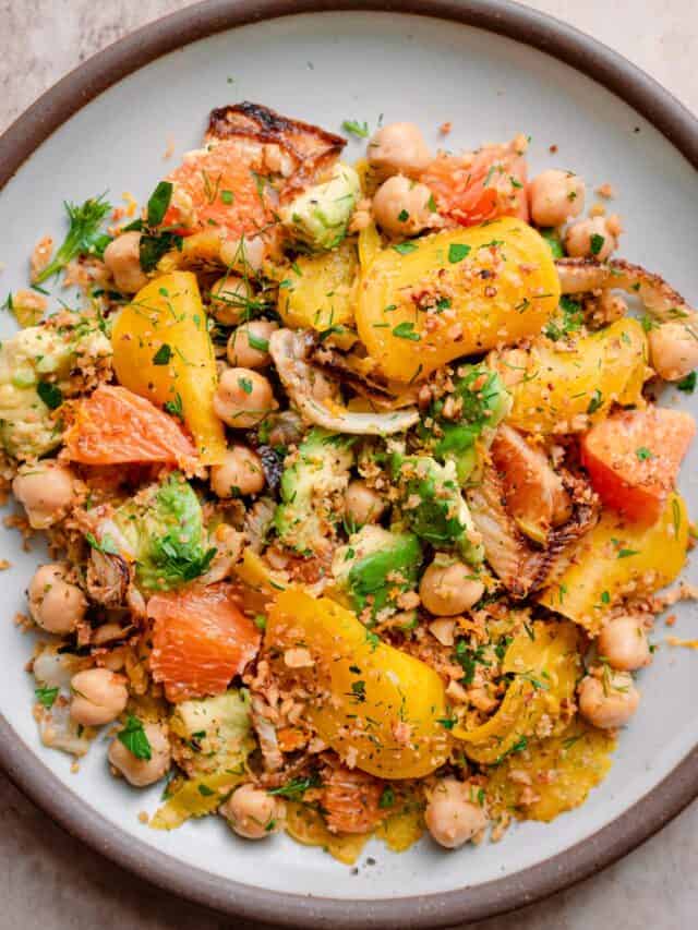 Roasted Beet and Fennel Salad with Walnut Bread Crumbs - Rainbow Plant Life