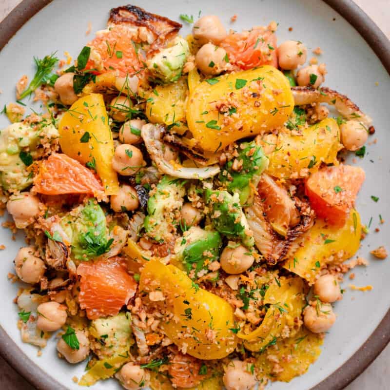 Roasted Beet and Fennel Salad with Walnut Bread Crumbs Rainbow Plant Life