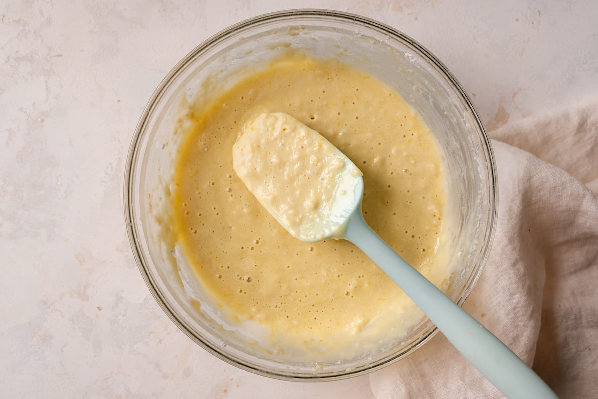 light and airy lemon olive oil cake batter