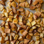 crispy roasted potatoes on sheet pan