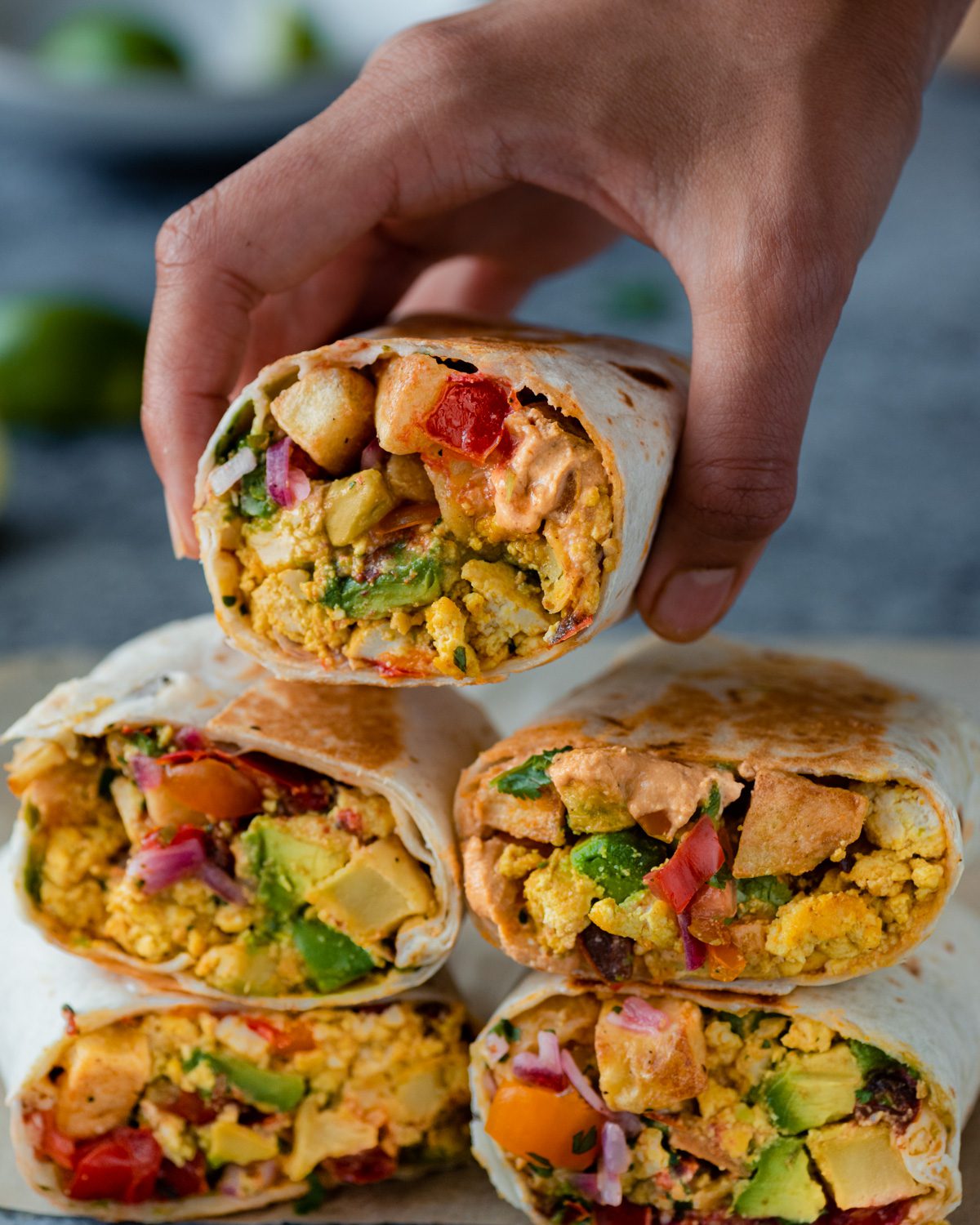 Healthy Breakfast Burritos with Sweet Potato