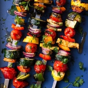 vegan grilled vegetable skewers with fresh herbs