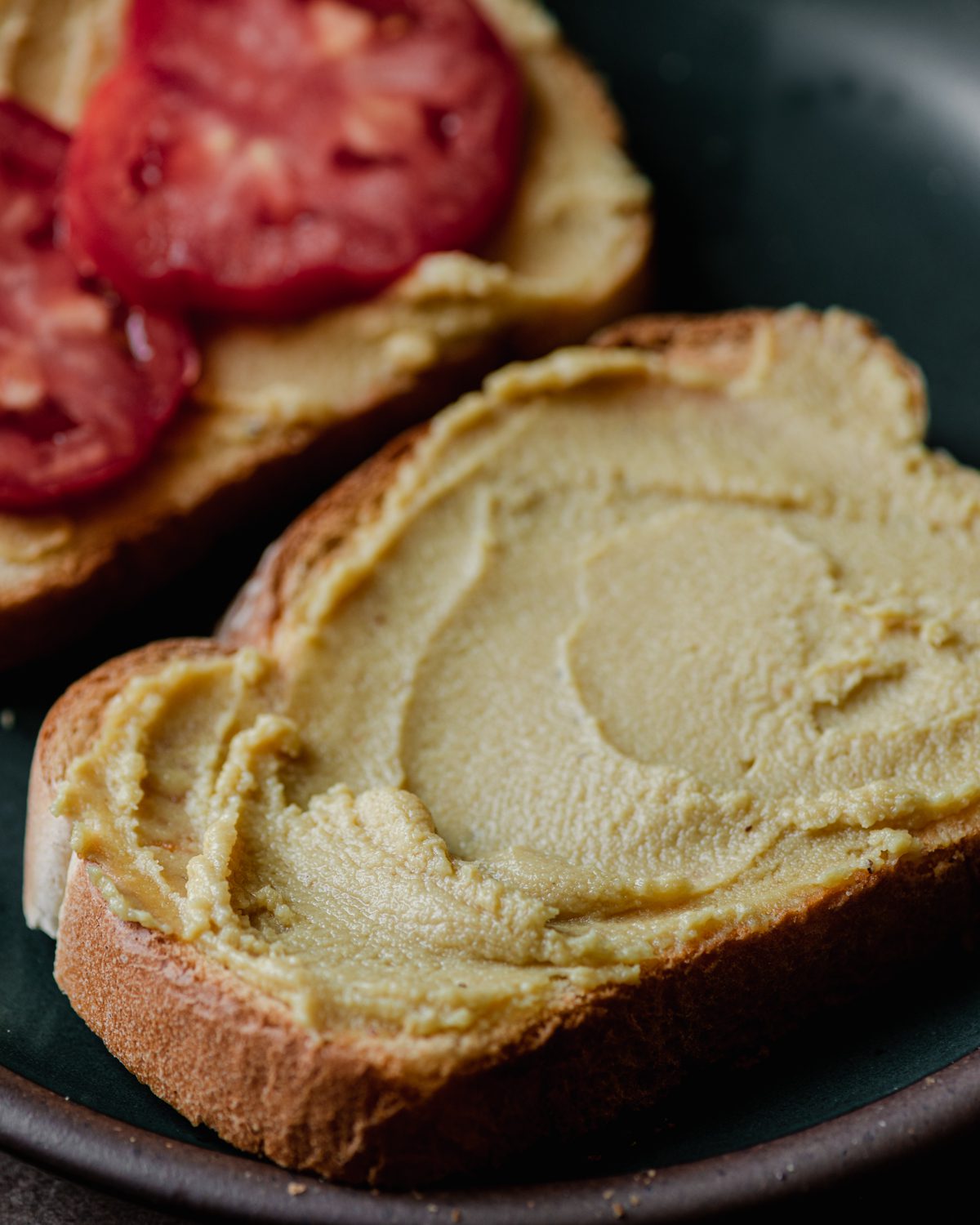 cashew cheese spread onto bread