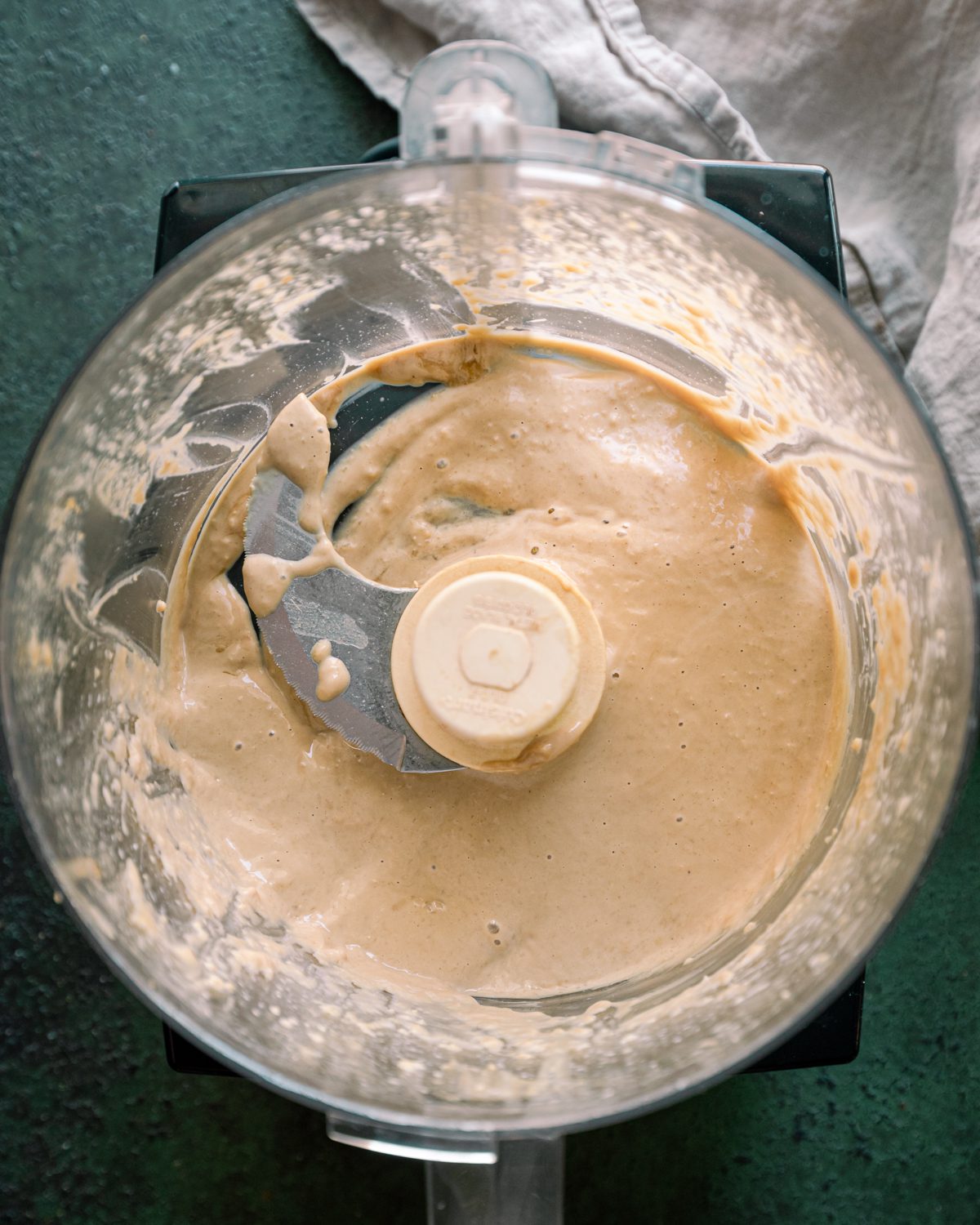 ginger tahini sauce in food processor