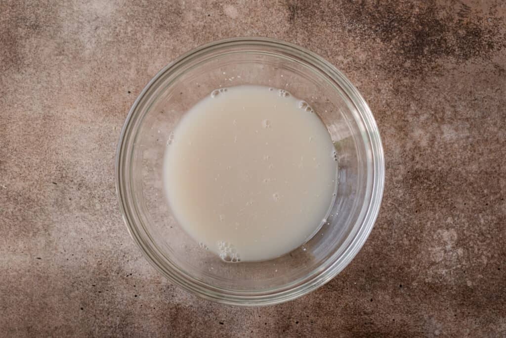 yeast in water in a bowl