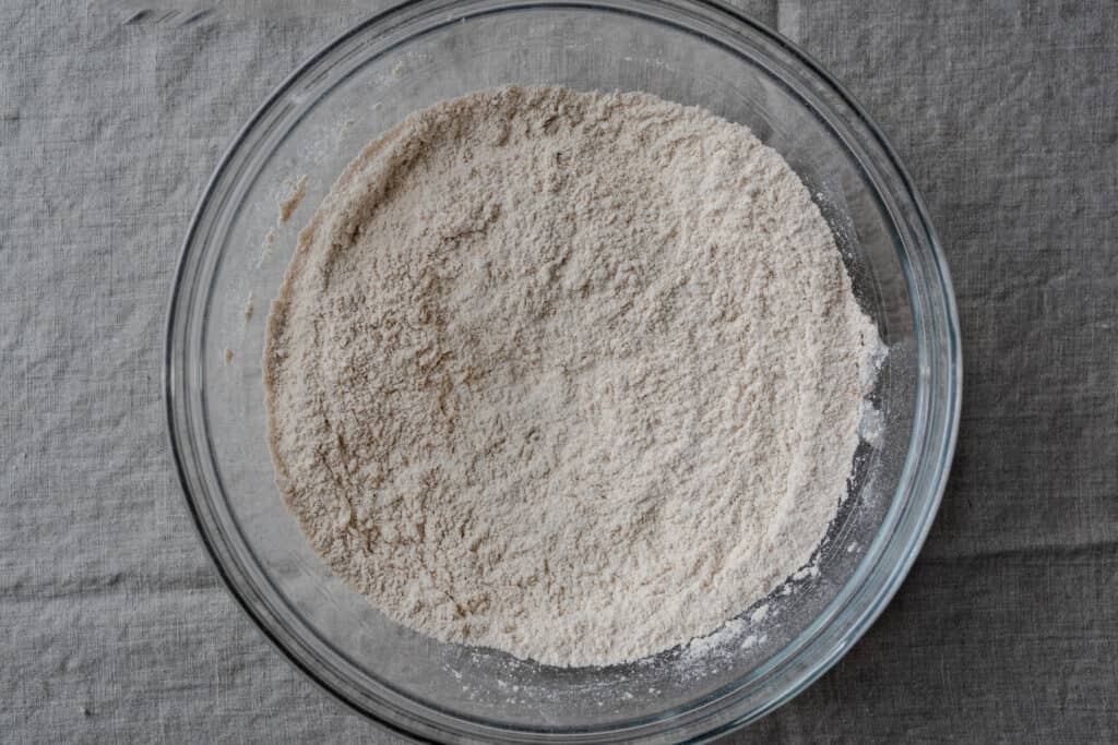 bowl of whole wheat flour