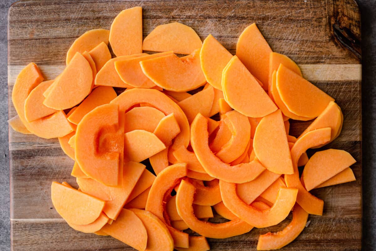 thinly sliced butternut squash