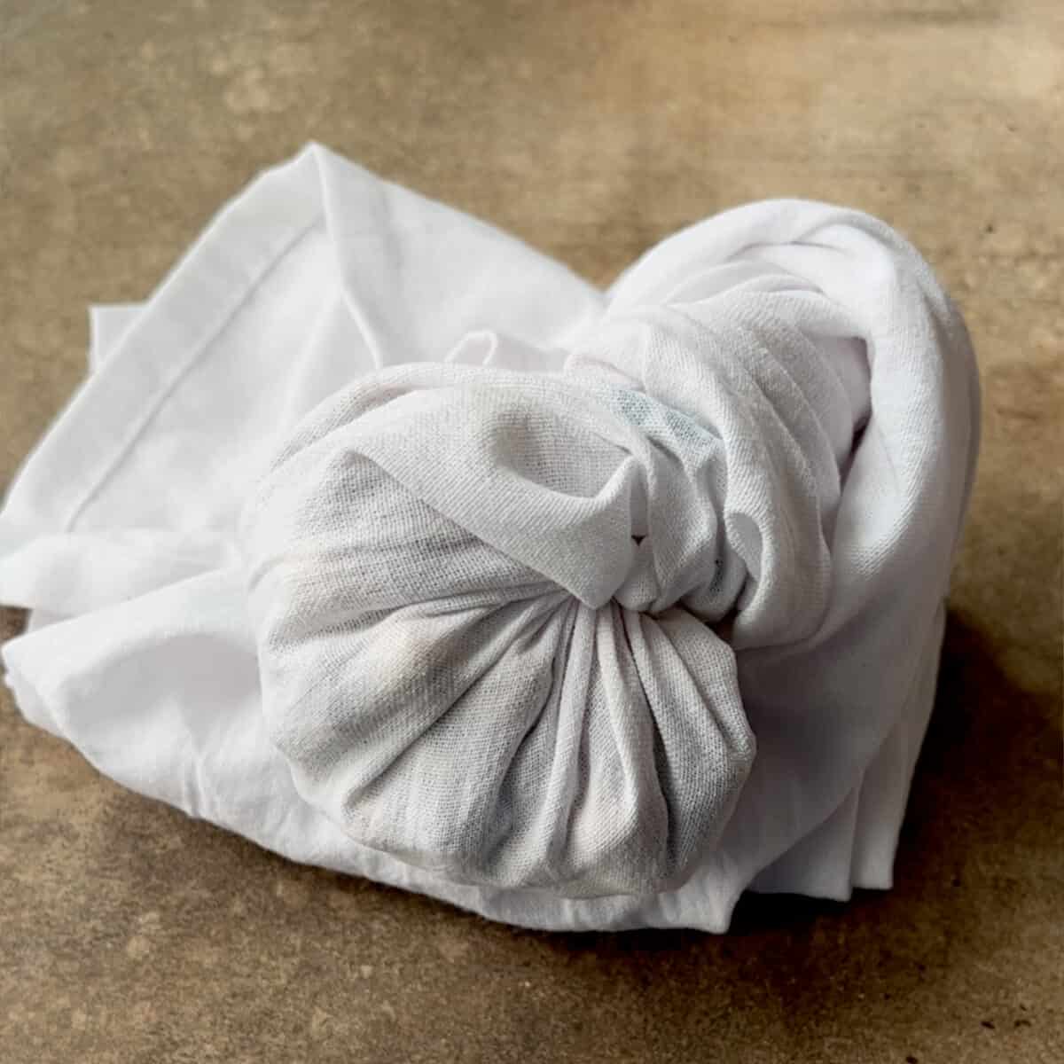 wrapped dish towel