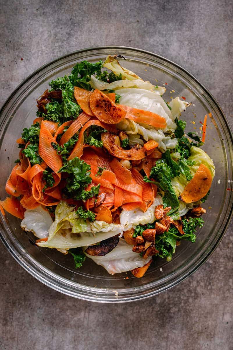 Roasted Butternut Squash Kale Salad - Rainbow Plant Life