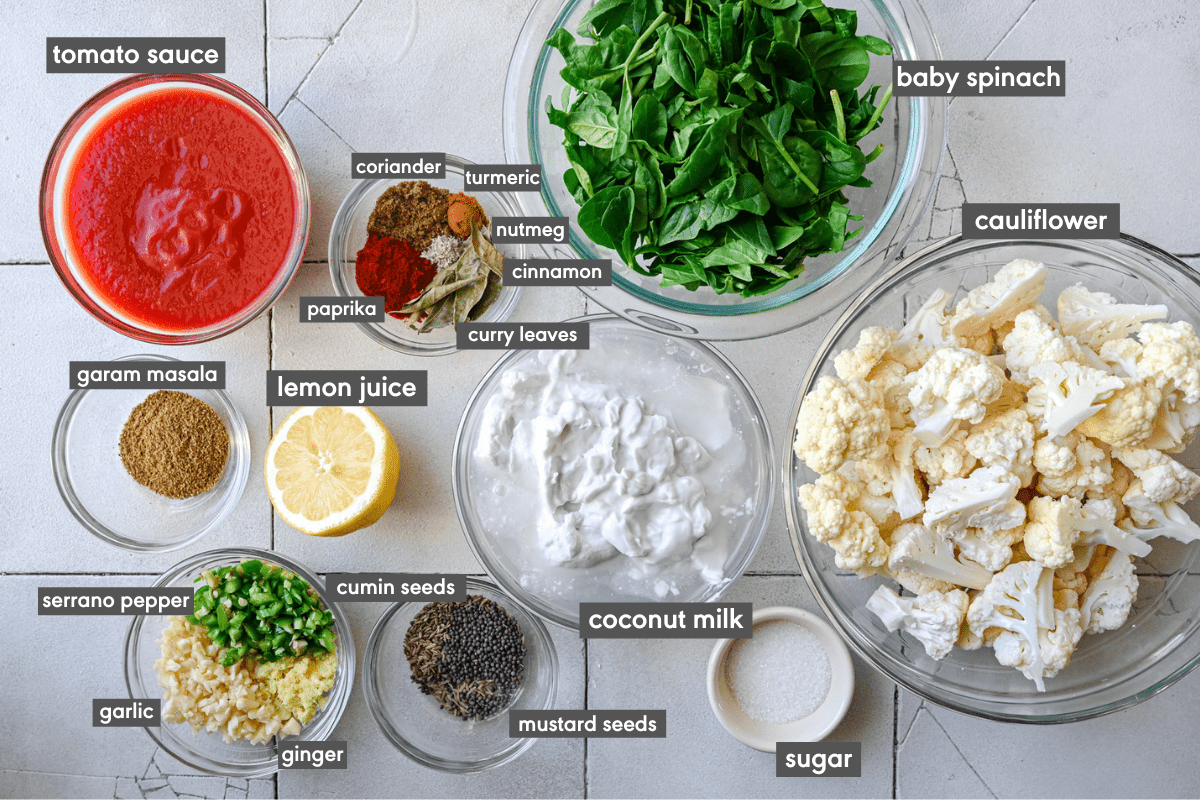 overhead view of all ingredients.