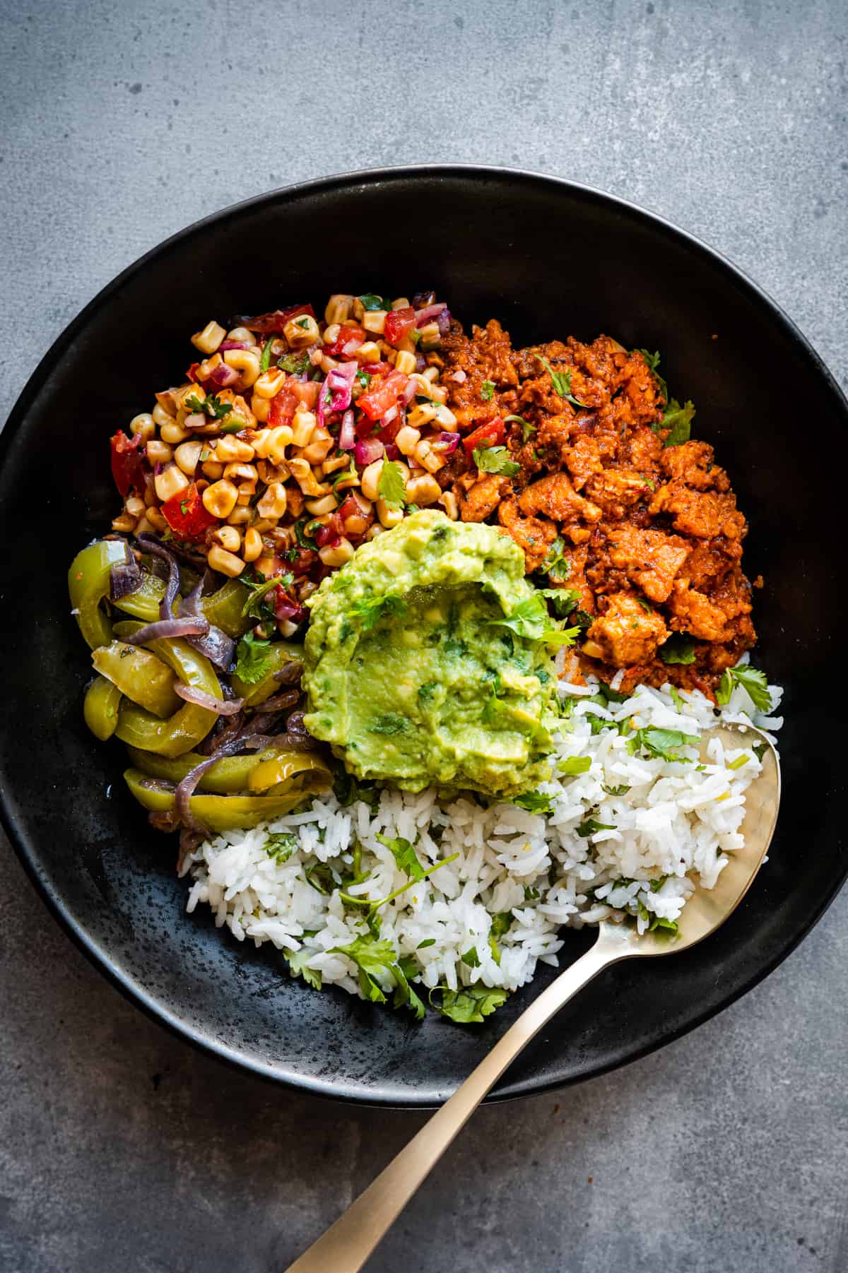Mexican Brown Rice Salad Bowl - Easy Vegan Lunch Recipe