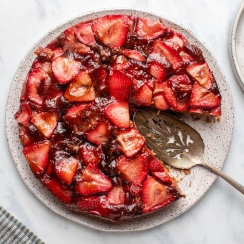 Plum Chocolate Upside Down Cake • Bakerita