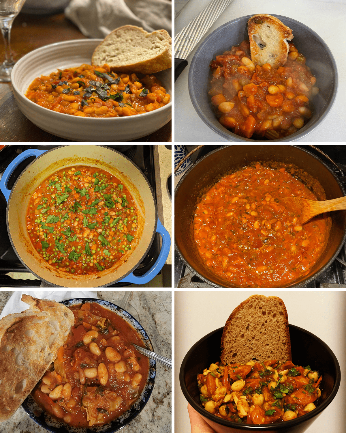 a collage of stewed beans photos from RPL readers