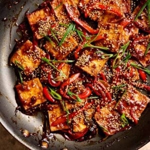 braised tofu in a bowl.