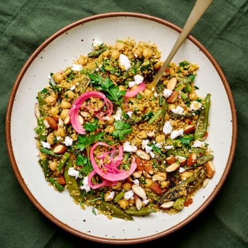 Quinoa Salad With Snap Peas Radishes and Carrots