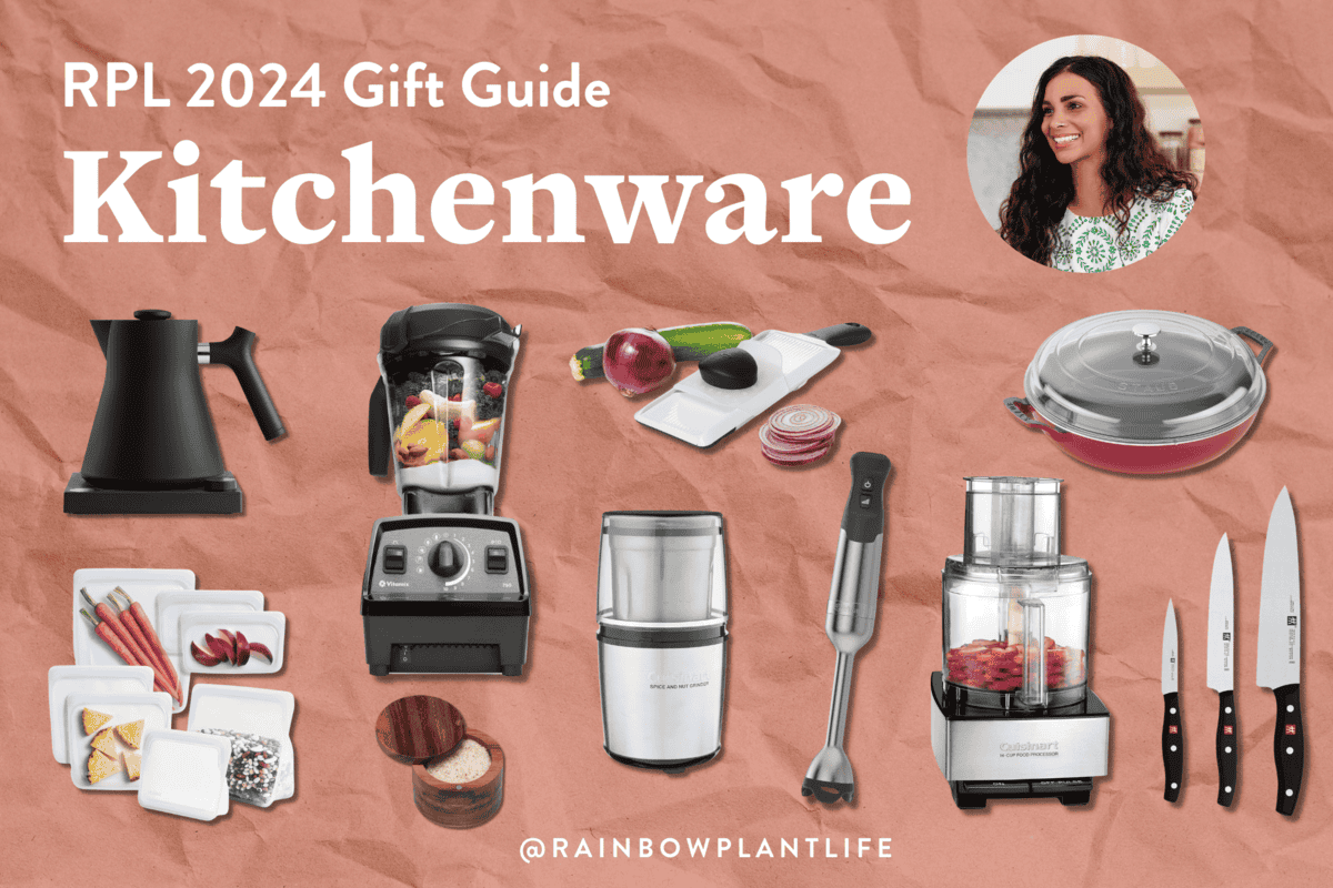 various recommended kitchenware on a graphic.