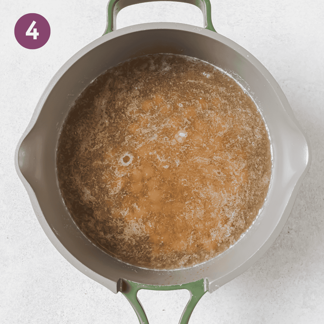 chickpeas cooking in pot.