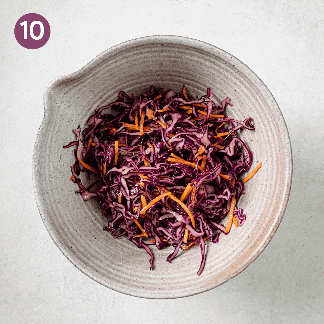Mixed slaw in a bowl.