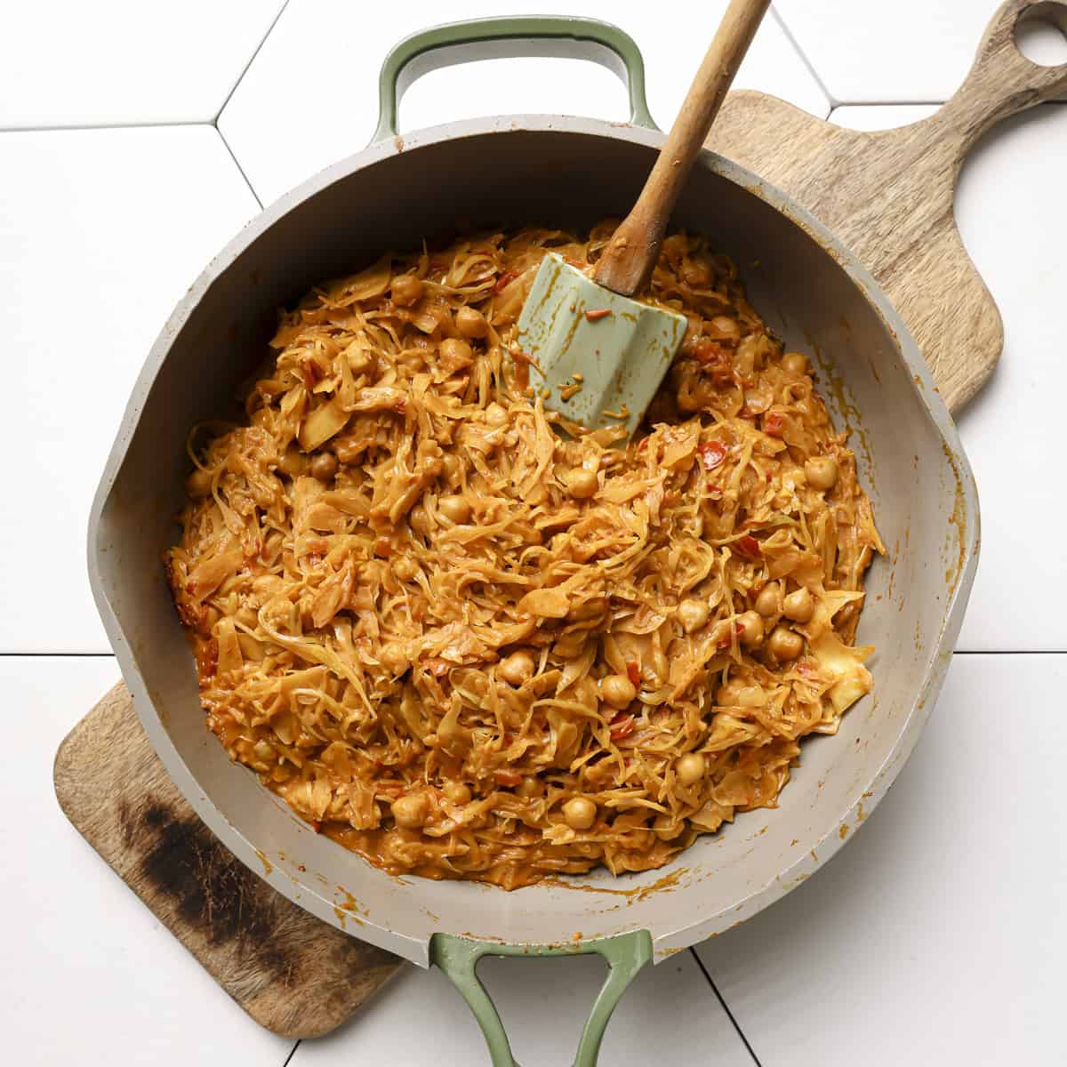cooked curry in saucepan.