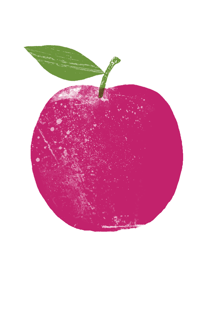 digital drawing of a red apple.