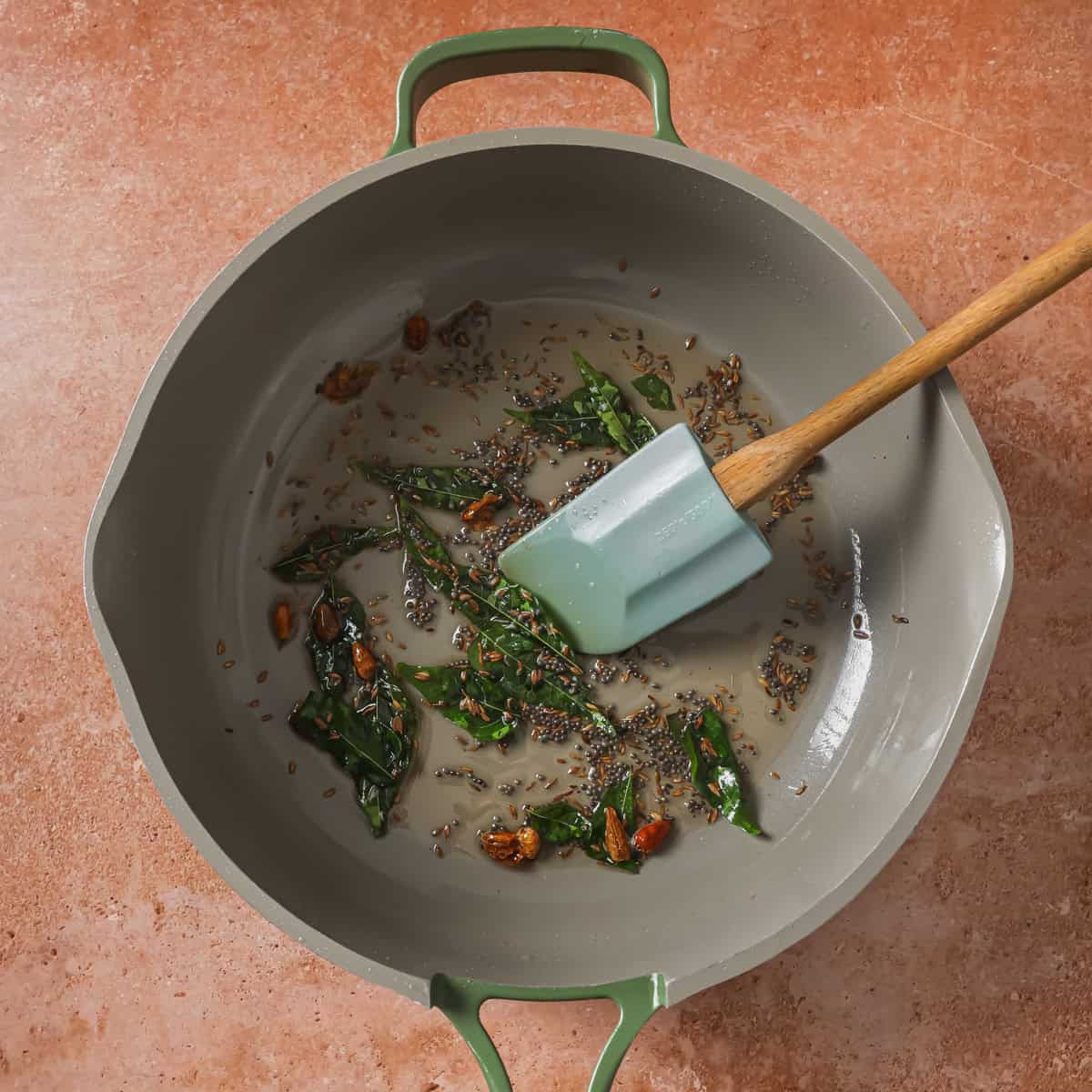 tadka in a saucepan.