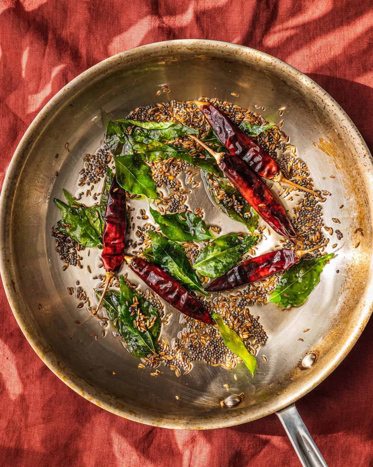 tadka in a saucepan.