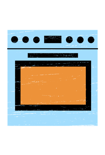 digital drawing of an oven.